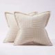thumbnail image 1 of 2 Pack 45x45cm Velvet Cushion Covers with Cross Pattern in Beige, Compatible with Sofa and Pillow, Home Decor for Living Room and Bedroom, 1 of 2