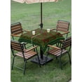 thumbnail image 4 of Outdoor Tablecloths with Umbrella Hole & Zipper, Vintage Red Roses 54x54 Inch Square Tablecloths, Green Abstract Art Floral Ethnic Waterproof Table Cloth, Patio/Pool/Picnic Table Covers, 4 of 8