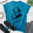 thumbnail image 2 of Speaketh Unto The Hand Shakespeare T-shirt, Unisex Women's Men's Funny Writer Literature Classic, Heather Blue, Large, 2 of 6
