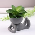 thumbnail image 5 of Ceramic Flower Pot Human Shaped Planter Pot Ceramic Succulent Planter Vase Planter Container For Home Garden Office Desktop Decoration, 5 of 5