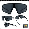 thumbnail image 2 of Mens Windbreaker Wrap Around Curved Shield Lens Sport Plastic Sunglasses Matte Black - Black, 2 of 8