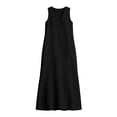 thumbnail image 5 of XIAONU Womens Solid Maxi Dress Sleeveless V Neck Split Side Linen Casual Sundress, 5 of 5
