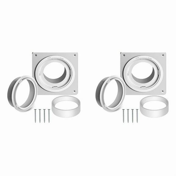 2X Dryer Vent Wall Plate with Hose(4Inch 8 Feet),Twist Lock Dryer Vent Connector Kit,4Inch Dryer Duct Connector Flange A