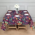 thumbnail image 3 of Pioneer Flower Floral Print Pattern Square Tablecloth,Waterproof Square Table Cover,Wipeable Spillproof Washable Table Cover for Home Kitchen Party Decor 52"x52"(132x132cm), 3 of 6