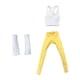thumbnail image 2 of Conjunto de ropa para muñecas a escala 1:12: chaleco, pantalones y conjunto de yoga con calcetines blancos para figuras de acción. Pantalones amarillos, 2 of 6