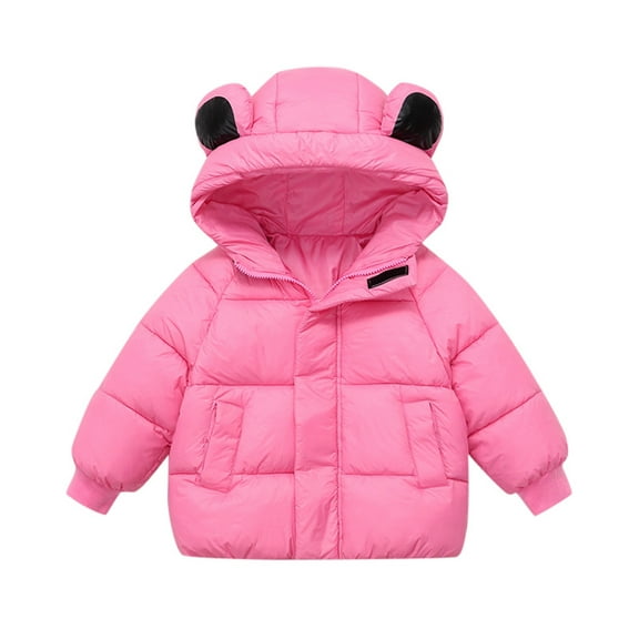 Hwmodou Baby Snowsuit Winter Down Coats Kids Boys Jacket Bear Hoods Infant Outerwear Toddler Girl Clothes,12M-6Y