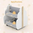 thumbnail image 3 of Costway Kids Wooden Bookshelf with Wheels 2-Tier Toy Storage Shelf Double-sided Bookcase Grey, 3 of 10