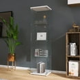 thumbnail image 2 of 4-Shelf Glass Display Cabinet with Glass Doors,Floor Standing Curio Bookshelf Collection Display Case for Living Room Bedroom Office,White, 2 of 6