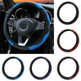 thumbnail image 4 of Microfiber Leather Steering Wheel Cover, Universal 15 Inch Diameter, Anti Slip Grip, Easy Install No Tools, Decorative & Protective Car Accessory, 4 of 8