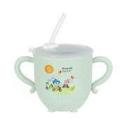 Cute Children Leak Proof Baby Toddle Water Bottles Milk Cup Straw Cup Drinking Bottle GREEN