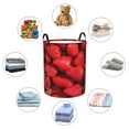 thumbnail image 6 of Haiem Strawberry Red Leather Dirty Clothes Laundry Basket,Sturdy & Waterproof,Collapsible Round Design For Efficient Space Management,Multi-Purpose Storage Basket, 6 of 8