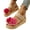 Red, variant on Flower Beach Platform Sandals for Women 2025 Bohemian Vacation Strappy Wedge Slingback Dress Summer Shoes