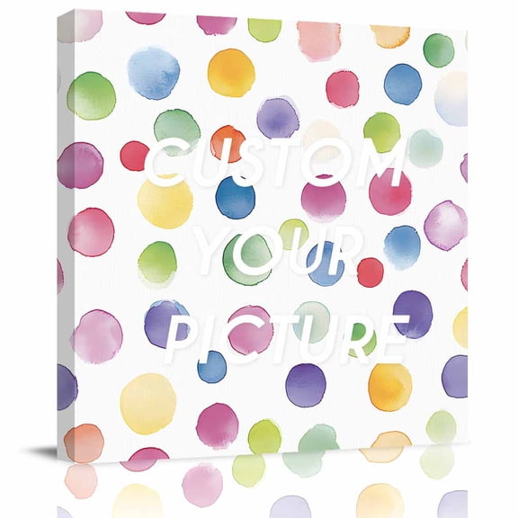 Canvas Print Wall Art Oil Paintings Cartoon Watercolor Wave Point Picture Prints Artwork for Living Room Kitchen Bathroom Bedroom