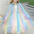 thumbnail image 4 of RUINIXCW Toddler Girls Fairy Princess Costume Kids Princess Cape Tulle Capes Costume Tie-up Sparkling Sequins Cloak Halloween Stage Dress Up Clothes, 4 of 6