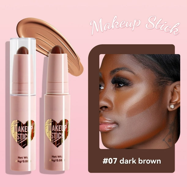 Cremas de contorno Iluminador Barra iluminadora dimensional natural Corrector de perla multifuncional Barra de retoque de rubor de gusano de seda.4 Un cuidado personal