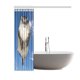 thumbnail image 2 of ABPHQTO Cortina de ducha de tela impermeable para baño con diseño de gato volador 160x180 cm, 2 of 2