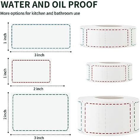 500 Removable Freezer Labels, 2x3 inches Water Oil Waterproof Stickers to Write on for Bottles Canning Containers Jars Pantry Organization Paper Name Clothes Tags Box Storage Bins Daycare, 3 Color