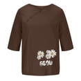 thumbnail image 4 of Shorts pour Femmes, Chemisiers pour Femmes, T-Shirt Imprimé pour Femmes à Manches Courtes, Blouse à Col Rond, Hauts Décontractés, 4 of 4