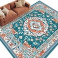thumbnail image 2 of Turquoise Boho Area Rug 5x8 FT, Non Slip Bedroom Throw Carpet, Ethnic Aztec Southwest Abstract Pattern Washable Soft Floor Carpet Non-Shedding Rug for Living Room Nursery Dorm Office, 2 of 9