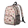 thumbnail image 2 of Mushroom and Character Pink Pattern Backpack for School, Cute School Bag with Adjustable Shoulder Straps and Padded Back, 13.8"x11.4"x6", 2 of 5