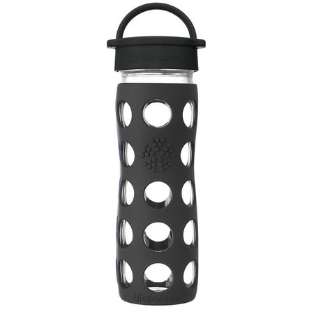 Lifefactory - Glass Water Bottle with Classic Cap and Silicone Sleeve Core 2.0 Onyx - 16 fl.