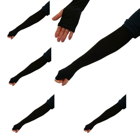 5 Pairs New Black Cooling Arm Sleeves Cover UV Sun Protection Outdoor Sports Hi