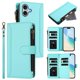 thumbnail image 2 of For iPhone 16 Plus Leather Case 9 Card Slots Zipper Wallet Stand Phone Cover with Wrist Strap, 2 of 5