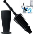 thumbnail image 1 of Toilet Unclogging Tool - Heavy Duty Plunger with Unique Unclogging Design - Removal Tool for Unclogging Toilets - Black, 1 of 5