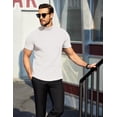 thumbnail image 2 of COOFANDY Mens Mock Turtleneck Sweater Short Sleeve Ribbed Knit Turtleneck Slim Fit Casual Sweater Soft, 2 of 5