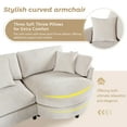 thumbnail image 4 of Harper & Bright Designs L-Shaped Sectional Sofa Set with Curved Chaise and Lounger, 3-Seat Couch with Pillows, Chenille Upholstered Sectional Sofa for Living Room , Beige, 4 of 18