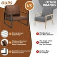 thumbnail image 4 of AWQM 2 Pieces Mid-Century Modern Chair, Accent Chair with Backrest, Upholstered Armchair, 105 Degree Slant Back Comfy Reading Chair, Lounge Chair for Living Room Bedroom Apartment, Brown, 4 of 7