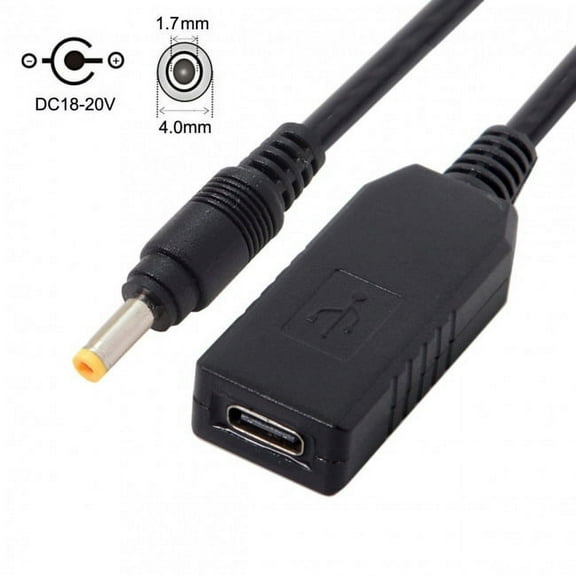 FVH USB 3.1 Type C USB-C to DC 20V 4.0 1.7mm Power Plug PD Emulator Trigger Charge Cable for Laptop