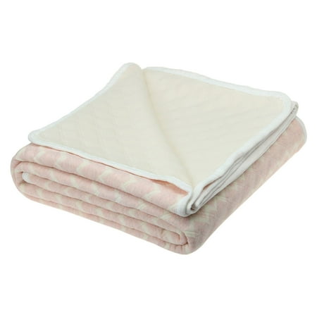 Cotton Quilted Throw Bedding Blanket Breathable Smooth Light Pink Cotton Quilted Throw Bedding Blanket Breathable Smooth Light Pink 180 X 210cm