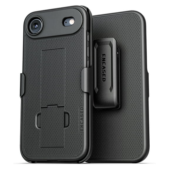 Encased DuraClip Designed for iPhone Air Case with Belt Clip Phone Holster and Kickstand (Matte Black)