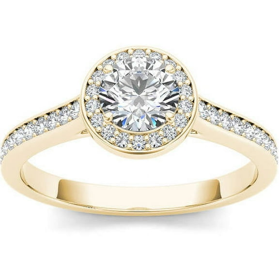 3/4 Carat T.W. Diamond Single Halo 14kt Yellow Gold Engagement Ring