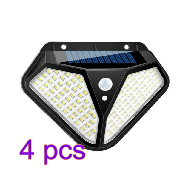 Wweixi Wall Light Solar Power 102LED Motion Yard Light IP55 Waterproof Cordless Garden Pathway Security Lamp【4PCS】