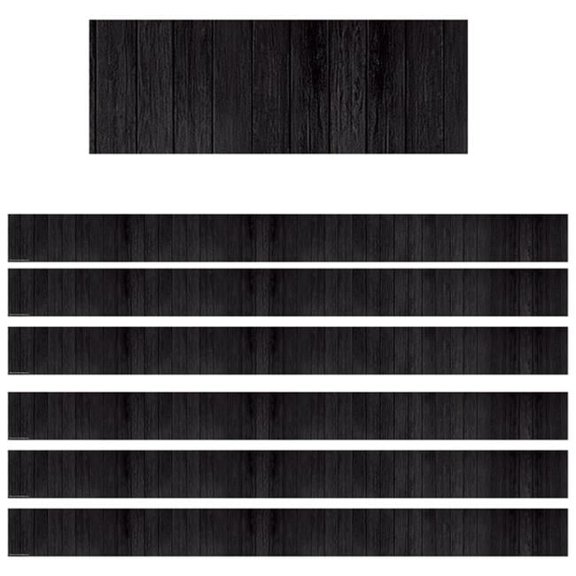 Wood Straight Border, Black - Pack of 6
