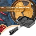 thumbnail image 3 of Taiyaki Double Fish Shaped Hot Dessert Waffle Cake Maker Pan Japanese Pancake Double Pan Fry Pan,1*Waffle Cake Maker Mold,black, 3 of 9