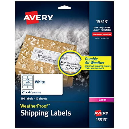 Avery WeatherProof Mailing Labels with TrueBlock Technology for Laser Printers 2