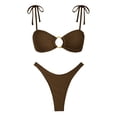 thumbnail image 1 of Conjunto de bikini ZAFUL Sexy Tie con correa fina y anillas en O texturizadas, 1 of 7