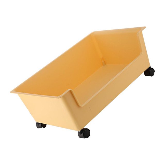 Inteprter Amplio contenedor de almacenamiento con ruedas para armario, oficina, habitación de niños Almacenamiento y organización del hogar Amarillo S 47 x 29.5 x 19 cm