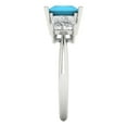 thumbnail image 3 of Clara Pucci 14K White Gold 2.5ct Turquoise Three-Stone Ring for Women, 3 of 8