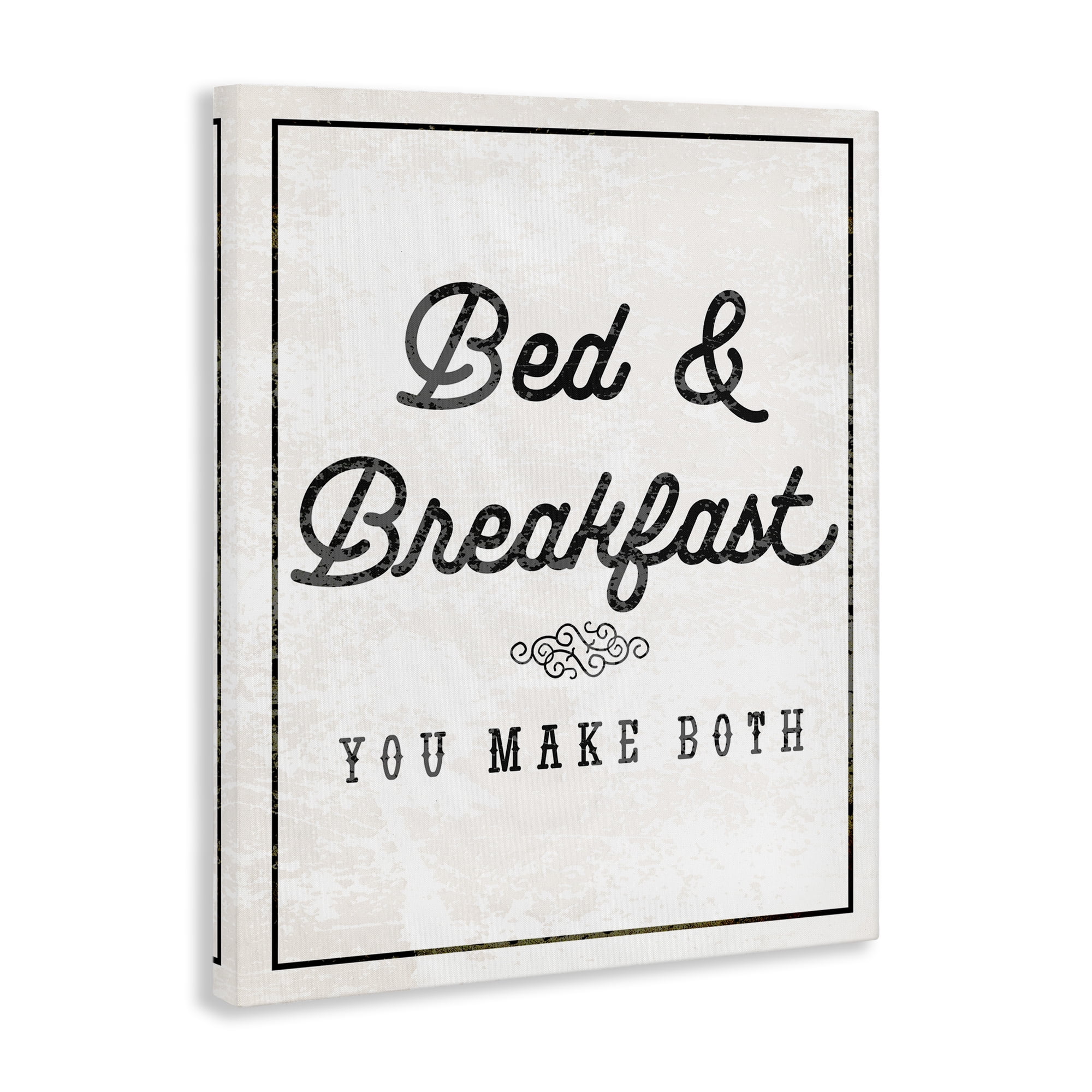 Stupell Industries Bed & Breakfast Humor Text & Numbers Painting Wrapped Canvas Art Print Wall Art, 24 x 30