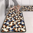 thumbnail image 2 of Kitchen Rugs Sets Of 2,Beige Butterfly Blue Orange Pattern Anti Fatigue Kitchen Mat Rugs Non Slip Washable,Decorative Kitchen Floor Mats for Kitchen,Sink,Laundry,17"x47"+17"x47", 2 of 5