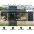 thumbnail image 5 of Jocisland 12'x24' 2-in-1 Carport & Storage Shed, Heavy Duty Carport with Galvanized Steel Roof, 2 Transparent Panels & Double Doors for Cars, Trucks, 5 of 9