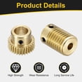 thumbnail image 3 of Worm Gear Set 30T 0.5 Module 1:30 Reduction Rate, Right Rotation Drive Gear Box Wheel Reduce Transmission Part (Brass Gear-8mm Bore, Brass Rod 4mm Bore), 3 of 6