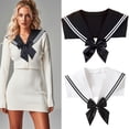 thumbnail image 2 of Stylish Black White Sailor Collar Detachable False Collar For Uniform Cosplay School Event Practical Polyester Yarn, 2 of 8