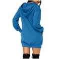 thumbnail image 3 of Pisexur Robes pour Femmes Imprimé Arbre de Noël Sweat à Capuche Robe de Soirée Décontractée Manches Longues Mini Robes de Vacances d'Automne pour Femmes avec Poches, 3 of 3