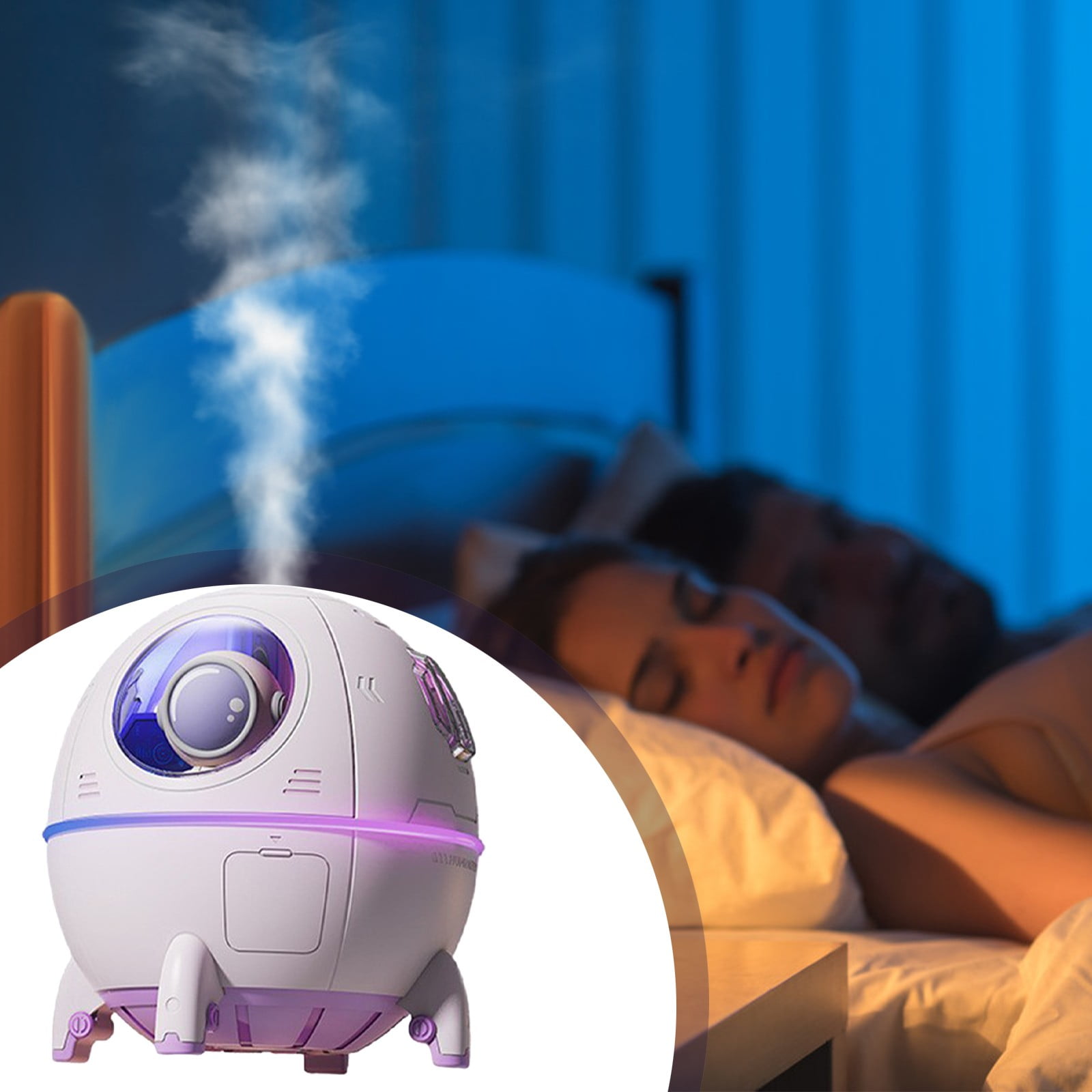 RAPOBRIX Colorful Lights Mist Humidifier for Home/Bedroom/Kids - Mini Car Diffuser Portable Universe Silicone