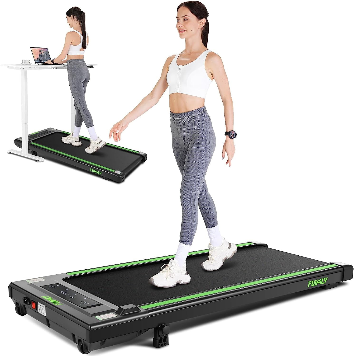 Under Desk Treadmill with Incline,2.5HP Walking Pad Treadmill with